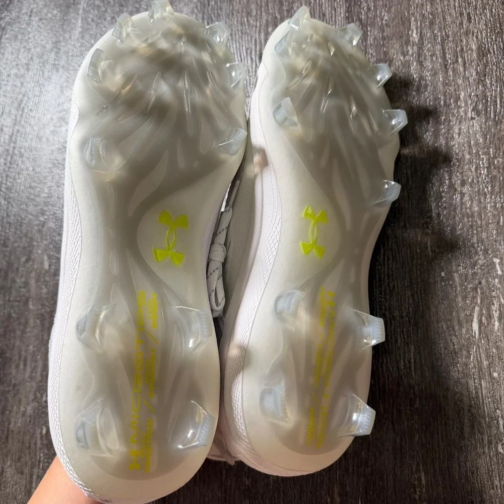 Under Armour Harper 7 Low Elite TPU Baseball Cleats Mens 15 White Iridescent